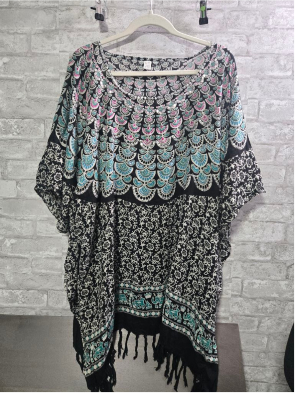 Clearance Black Multicolor Kaftan